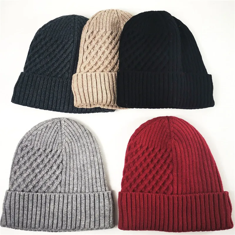 Мужская Зимняя Вязаная Шерстяная Шапка Skullie Beanies, шапка с однотонной расцветкой, кепки в стиле хип-хоп, уличная Толстая теплая шапка для мальчиков, Мужская кепка с дыней
