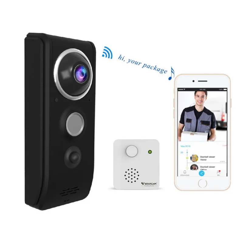 Vstarcam 720P видео дверной звонок камера WiFi визуальный домофон инфракрасный ночного