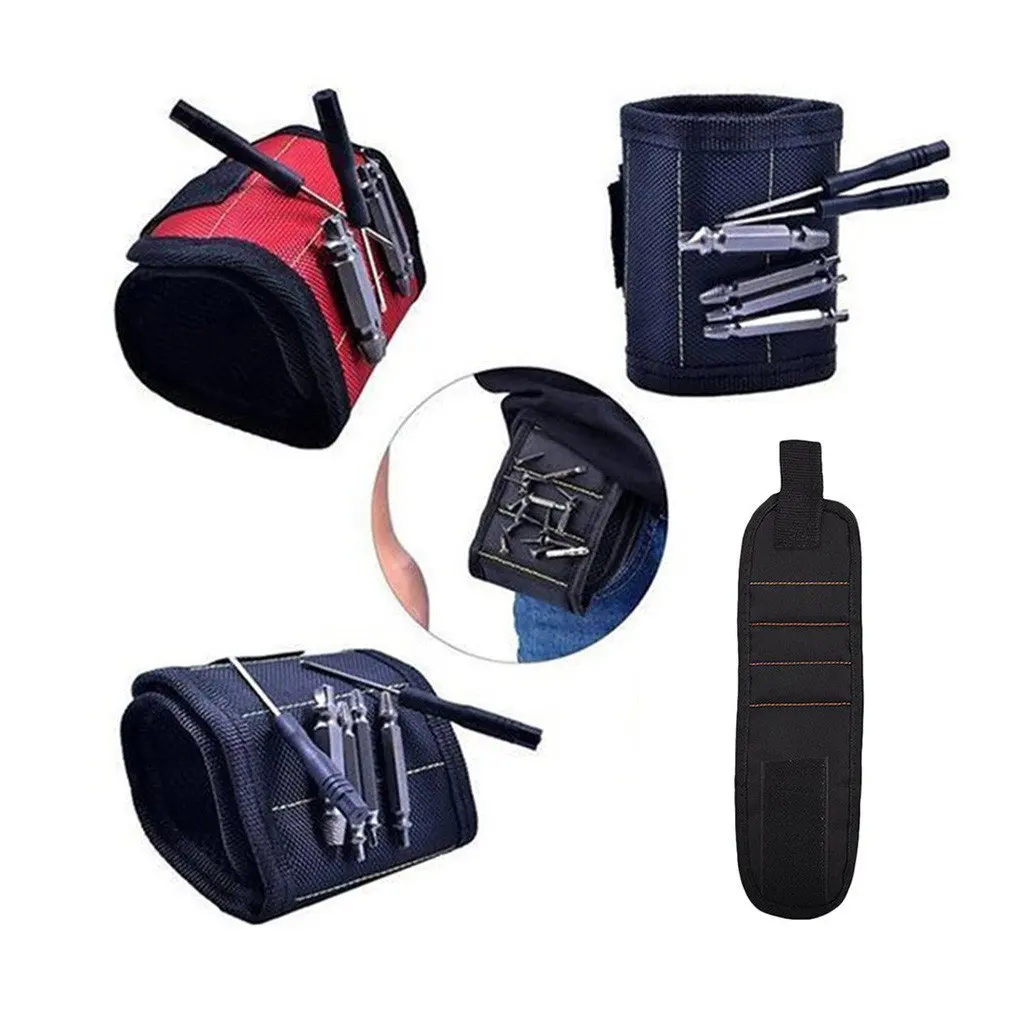 Magnetic Wristband Tool Bag Screws Nails Drill Bits Bracelet For Repair