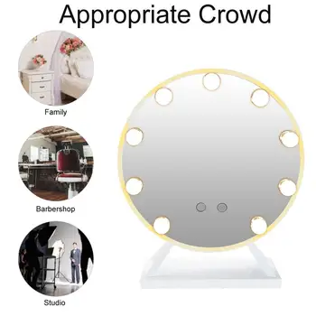 

LED Makeup Mirror HD Cosmetic Mirror With 9 LED Bulbs Hollywood Golden White Makeup Mirror Beauty lights for Lighting Cosmetic b