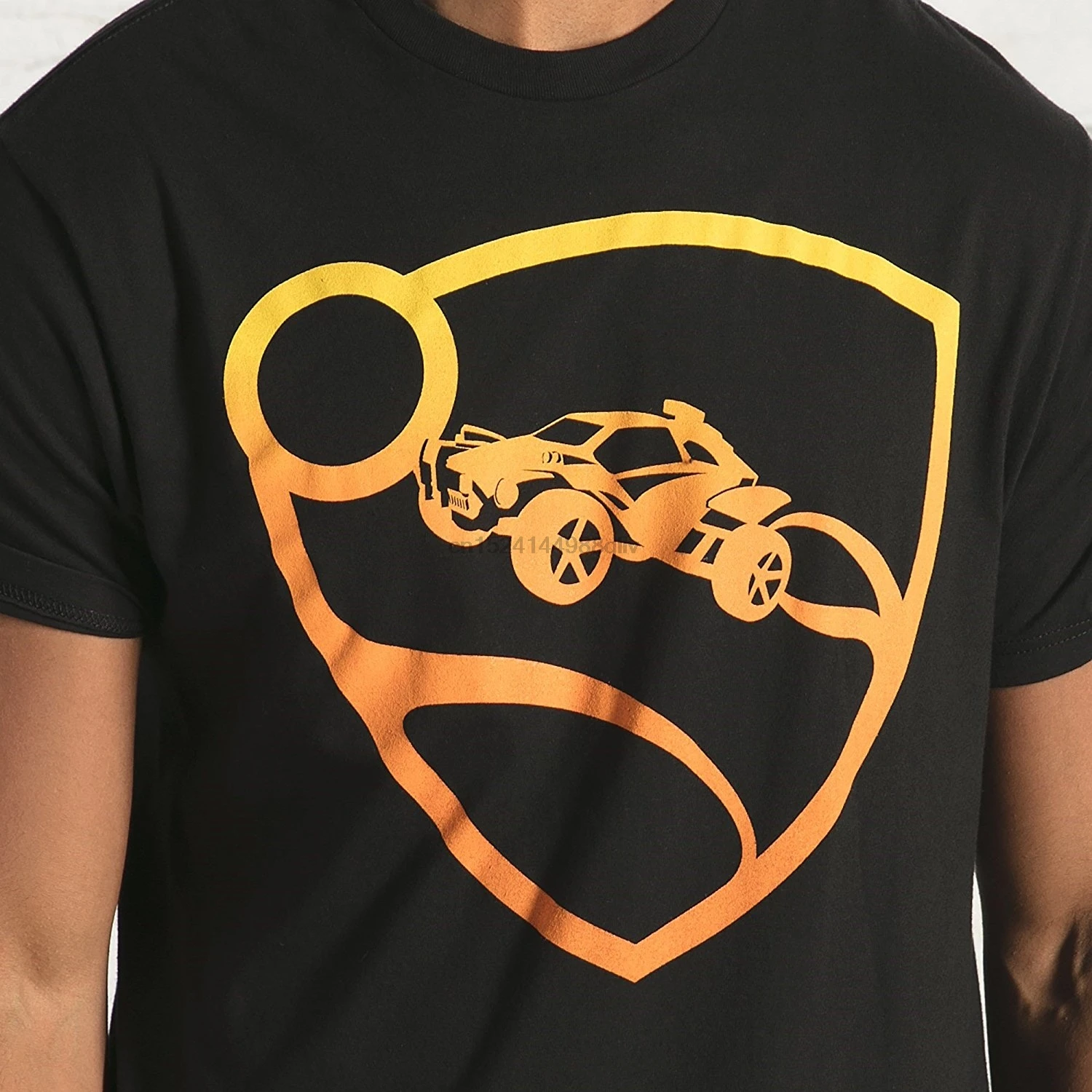 Round Collar Short Sleeve Tee Shirts Rocket League Men Orange Pro Glow Premium T Shirt | Мужская одежда