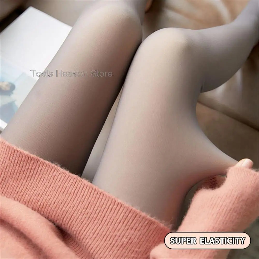 knee high socks for women Sexy women's pantyhose stockings winter woman transparent effect polar lining stockings panty Superelastic leggings women tights slouch socks