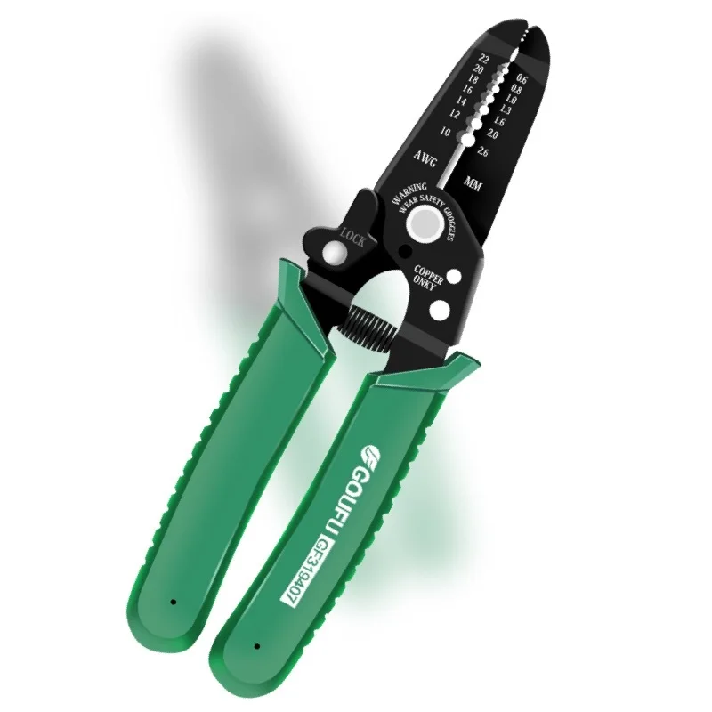 

Goufu Cable Stripper 7 inch Multi-function Wire Cutting and Peeling Automatic Wire Stripping Pliers Knife Wire Cutter