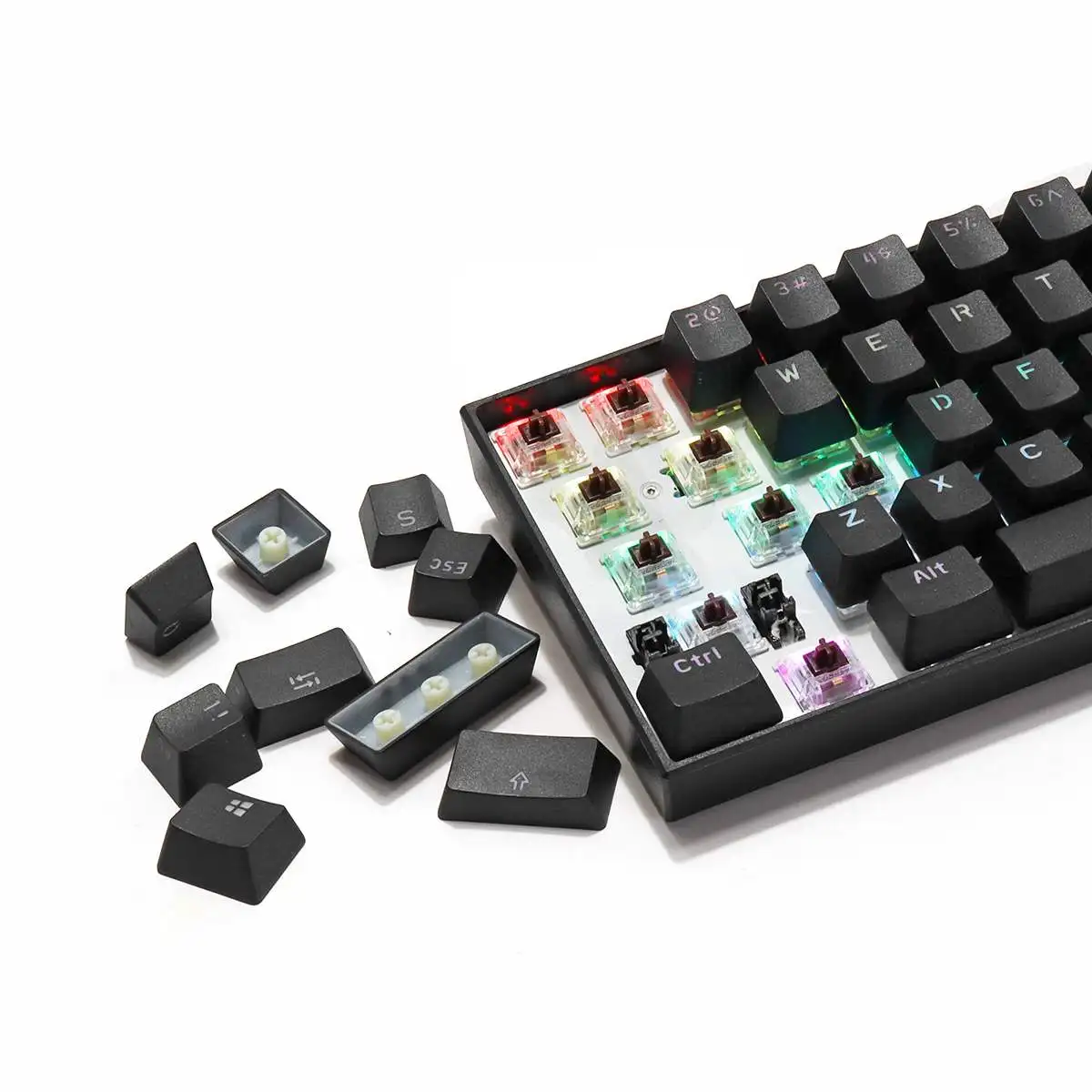 Anne Pro 2 клавиатура bluetooth 4,0 type-C 60% RGB 61 клавиша Механическая игровая клавиатура красный синий коричневый переключатель Gateron