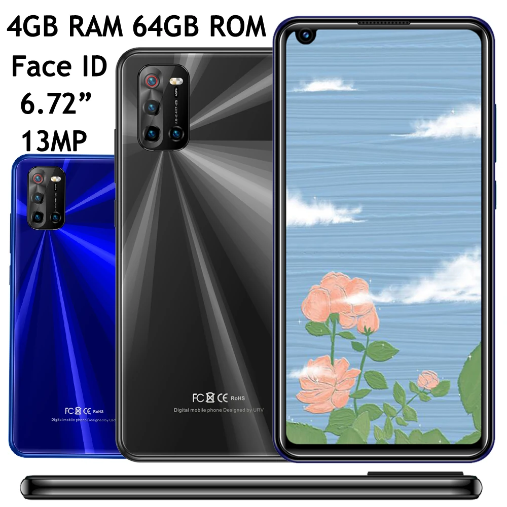 Teléfono Inteligente note 9 Pro, cámara frontal/trasera de 6,72 MP + 13MP, identificación facial, Android, 4 GB de RAM + 64 GB de ROM, desbloqueado