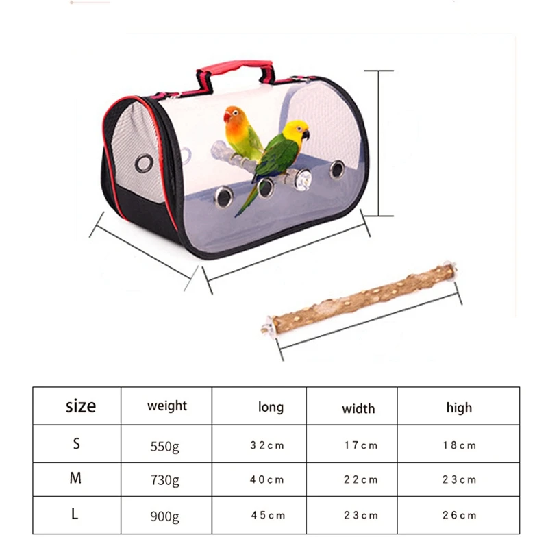 Популярная переноска для птиц pvcпрозрачная дышащая сумка для попугая для путешествий на открытом воздухе клетка для попугая аксессуары для переноски
