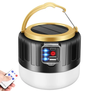 

Newest 280W Camping Light Solar Outdoor USB Charging 3 Mode tent Lamp Portable Lantern Night Emergency bulb Flashlight For BBQ