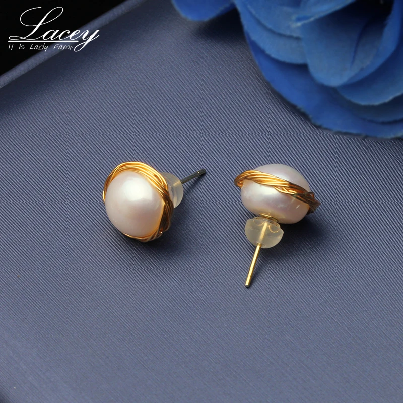 

Natural Freshwater Pearl Earrings For Women,Handmade Customized Pearl Earrings 925 Silver Pin Stud Earrings Gift