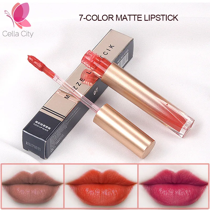 

Cellacity Lip Gloss 7 Colors Nude Matte Liquid Lipstick Mate Waterproof Long Lasting Moisturizing Lipgloss Lip Makeup Cosmetic