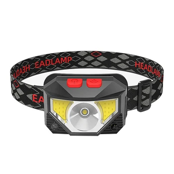 

Style LED Strong Headlight Outdoor Lighting USB Charging Induction Red Light Night Running Light Mini Fishing Plastic Headlight