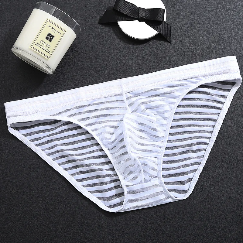 

Ice Silk Mens Briefs Transparent Panties Intimates Sexy Men Underwear Bulge Nylon Summer Super Thin Plus Size L/XL/XXL/3XL 35