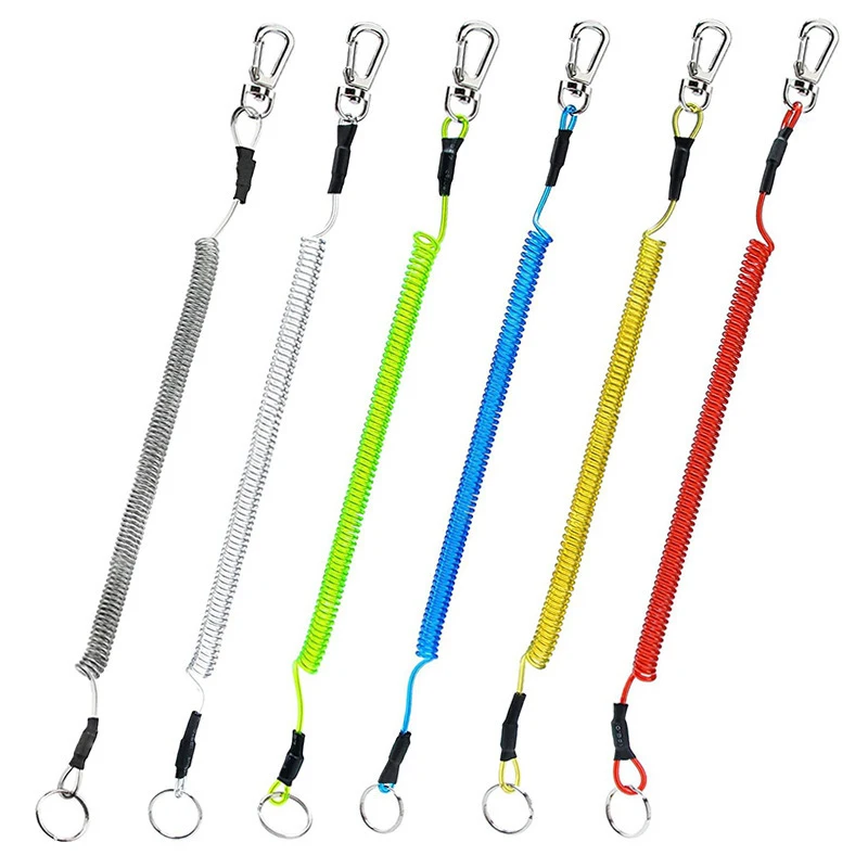 Hekodonk Cordino Elastico Telescopico Portachiavi In Plastica Con Molla, Cavo Estensibile Fino A 120 Cm, Rivestimento In TPU, Antigraffio, Per Pesca E Outdoor
