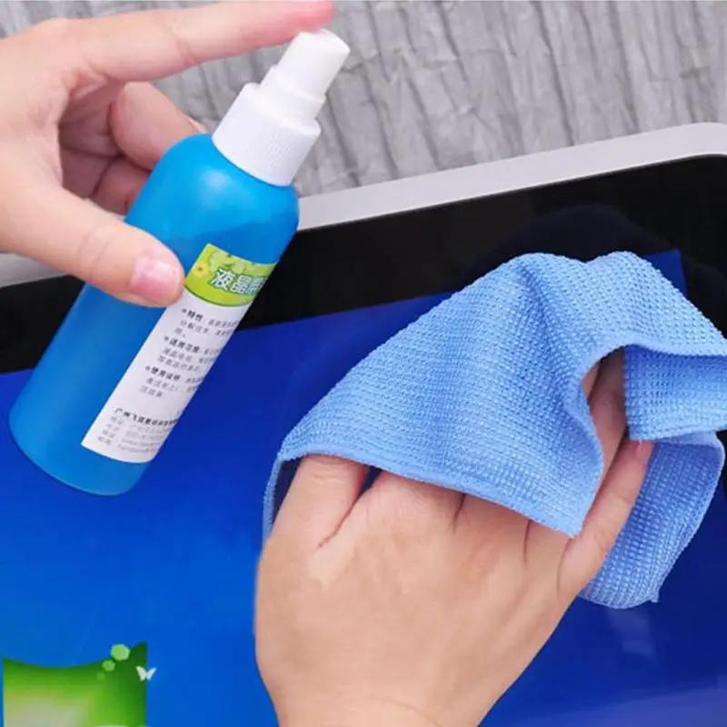 Three-piece Laptop Monitor Cleaning Kit with Liquid Cleaner, Brush, and Cloth Set Description Image.This Product Can Be Found With The Tag Names Computer cleaners, Computer Office, Laptop monitor cleaning kit lcd mobile phone screen