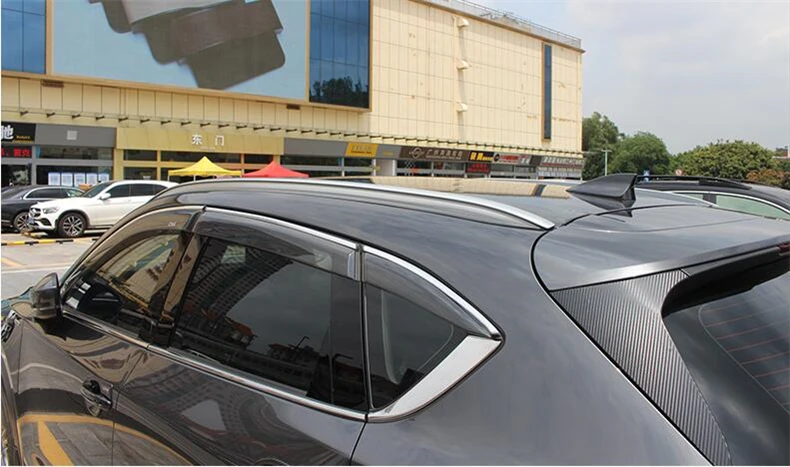 Dakdrager Voor Mazda Voor CX-5 Voor CX5 2017-2024 Auto Imperiaal Voor Cross Bar Rails Bar Bagagedrager Bars Top Rekken Rail Dozen Dakrails (Kleur : Rack bright black
