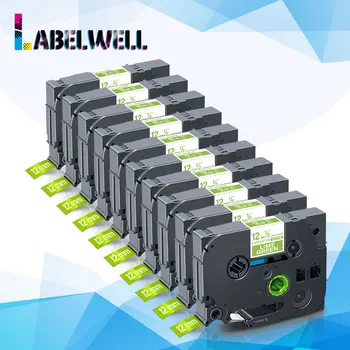 

Labelwell 10PK 12mm TZe-MQG35 for Brother Laminated TZeMQG35 TZe MQG35 Label Tapes White on Lime Green for P-Touch label Maker
