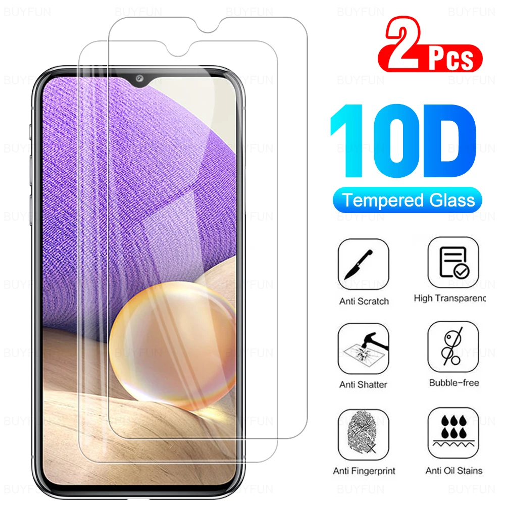 

2 Pcs 6.5" Tempered Glass For Samsung Galaxy A32 5G 4G A31 A30 A30s Screen Protector Full Cover Protective Film SM A326B R U DS