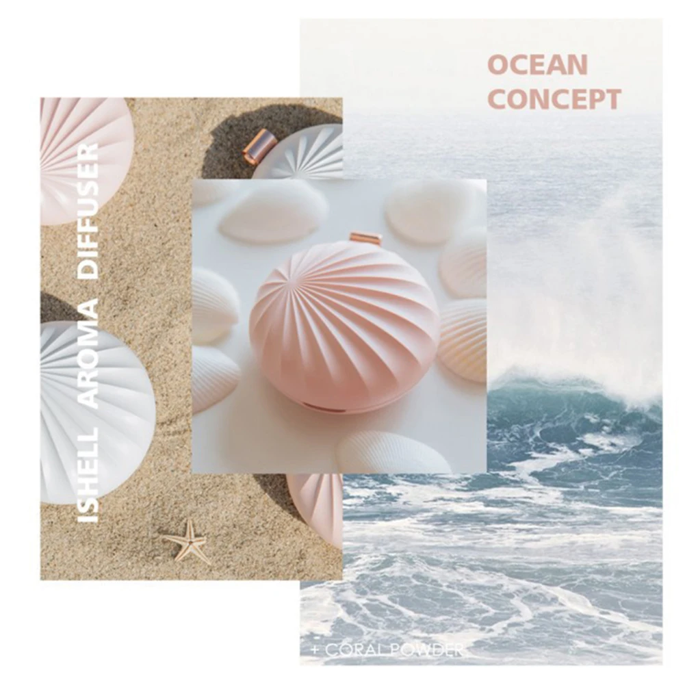 Портативный Ароматерапевтический диффузор в форме раковины USB Домашний эфирного