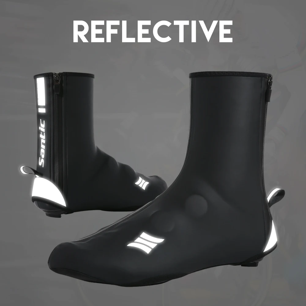 Зимняя термозащитная велосипедная обувь Santic водонепроницаемая Светоотражающая
