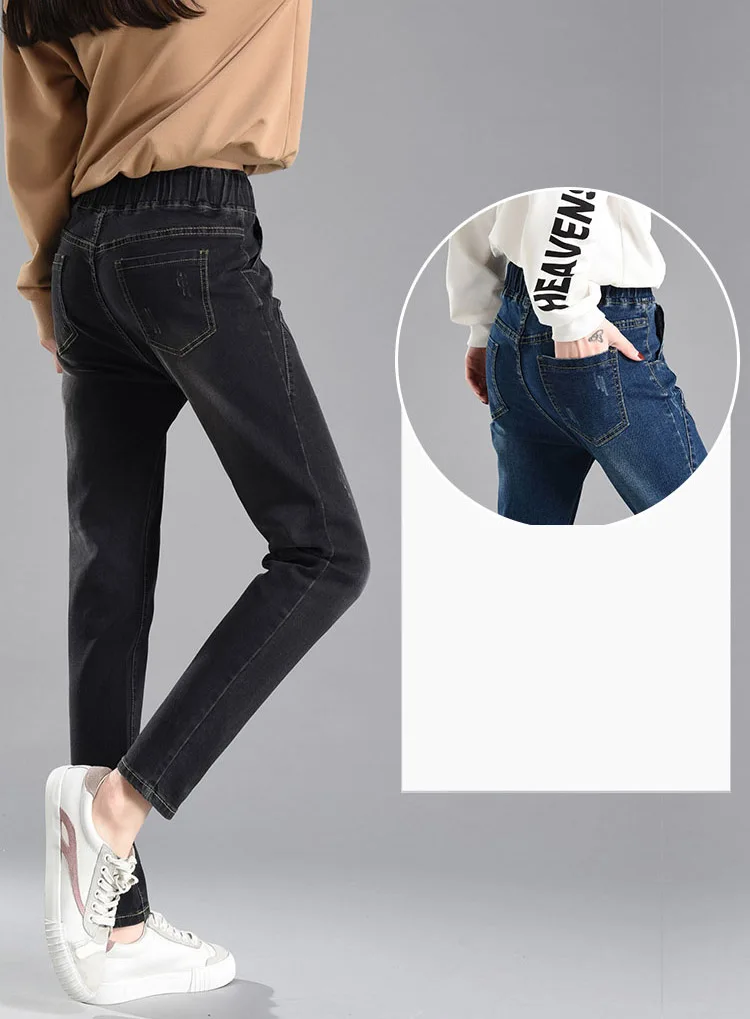WICCON новые весенние модные повседневные джинсы Feminino Moda винтажные джинсы с эластичной талией минималистичные уличные женские джинсы