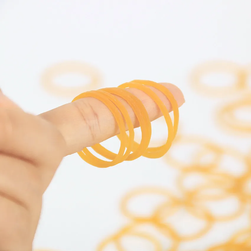100 PCS Rubber Yellow Elastic Hair Bands Diameter 2.8 cm Bovine tendon hair ornaments