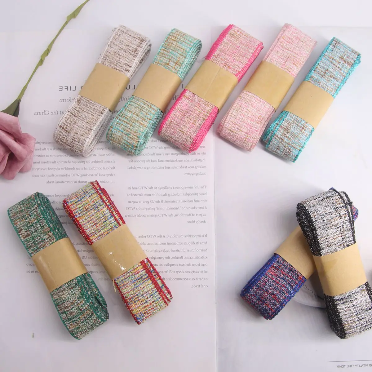 2.5cm Pattern Dress Tie Christmas Ribbon DIY Gift Wrapping Wedding Decoration Hair Accessories Bowknot Hand-Sewn Process 2.5cm Pattern Dress Tie Christmas Ribbon DIY Gift Wrapping Wedding Decoration Hair Accessories Bowknot Hand-Sewn Process