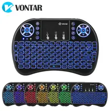 VONTAR i8 kablosuz klavye rusça İngilizce İbranice sürümü i8 + 2.4GHz hava fare Touchpad el Android TV kutusu Mini PC
