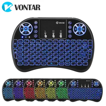 VONTAR i8 Wireless Keyboard Russian English Hebrew Version i8+ 2.4GHz Air Mouse Touchpad Handheld for Android TV BOX Mini PC