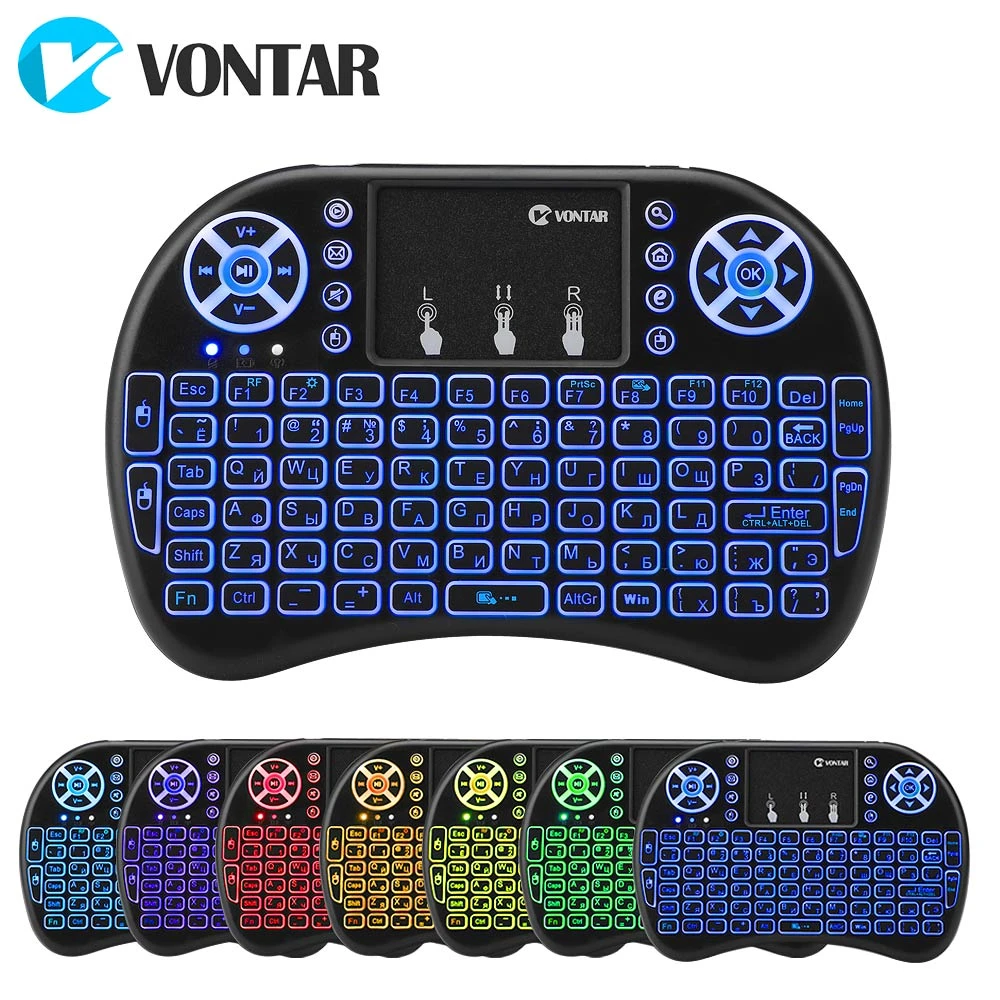 VONTAR i8 Wireless Keyboard Russian English Hebrew Version i8+ 2.4GHz  Air Mouse Touchpad Handheld for Android TV BOX  Mini PC keyboard with touchpad for pc