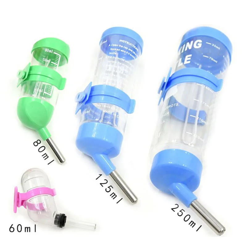 60ml/80ml/125ml/250ml Hamster Small Pets Water Drinking Bottle Plastic
