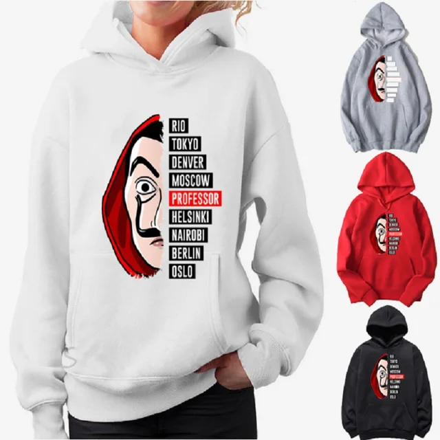 US $8.82 Women Hoodies La Casa De Papel 3D Print Letter Female Sweatshirts Casual Fashion Loose House of Pap