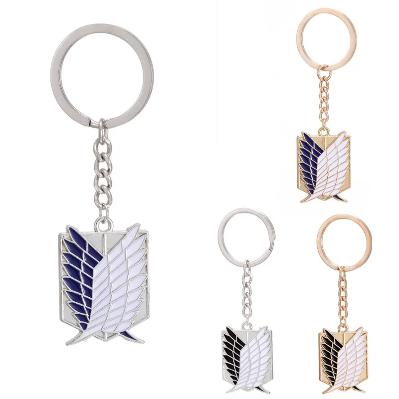 Attack On Titan Keychain Wings of Liberty Freedom Scouting Legion Eren Keyring Key Holder Chain Ring New Anime Jewelry Wholesale | Украшения