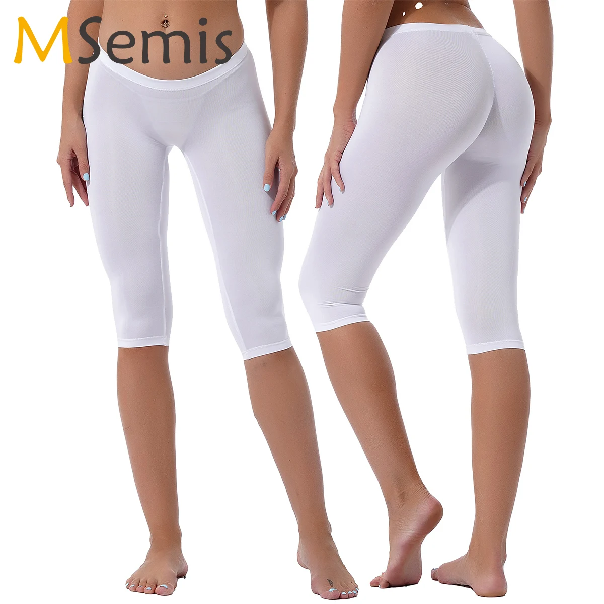 MSemis Men's Athletic Sports Thin Leggings Bottoms Running Tights