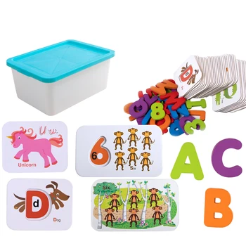 

Wooden Letter Set Digital Matching Card 3D Puzzles Children Wooden Toys For Kids Educational Toys Montessori Learning Gift