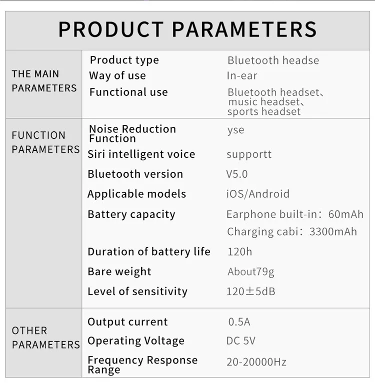 Беспроводные наушники Bluetooth V5.0 TWS, беспроводные Bluetooth наушники, светодиодный дисплей, 3300 мАч, внешний аккумулятор, гарнитура с микрофоном