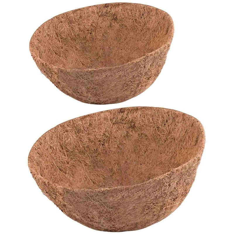 

2PCS 14 Inch Coco Liner for Planters Round Replacement Plant Basket Liners Natural Coco Fiber Liner for Hanging Basket