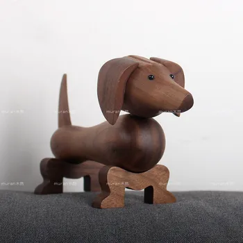 

Wholesale Teckel sausage dogs wooden puppies Dackel home car accessories birthday gifts can be issued German Dachshund MJ905