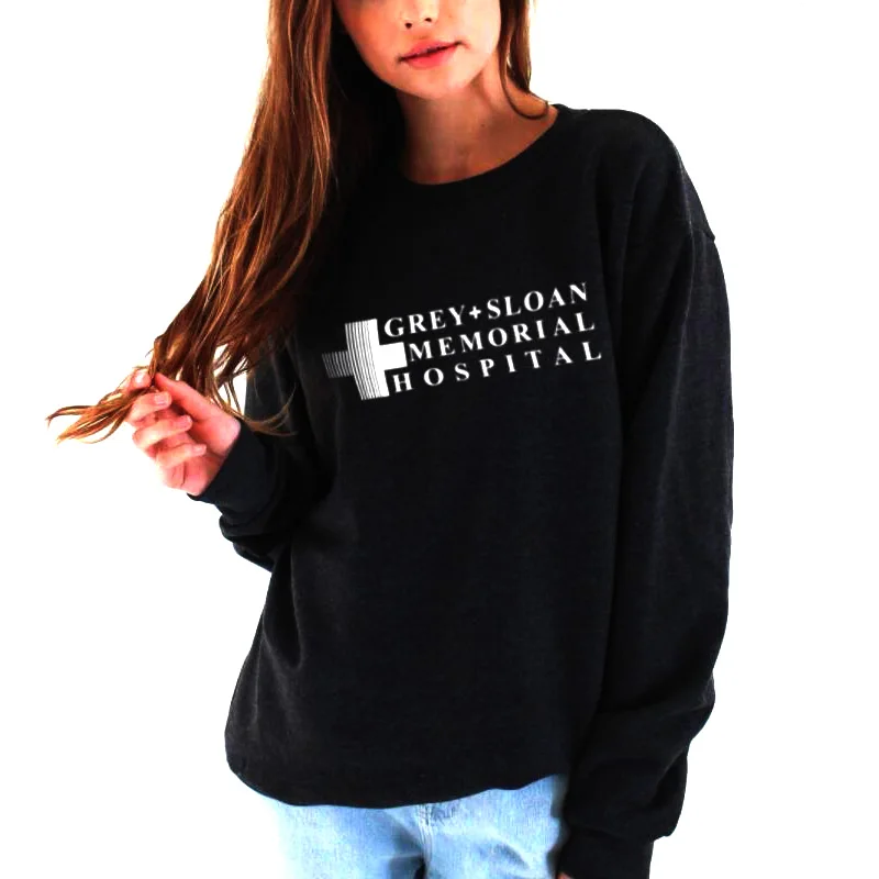 

Sweatshirt Grey Sloan Memorial Hospital Hoodie Women Casual Long-Sleeved Pullovers Hoodies Grey'S Anatomy