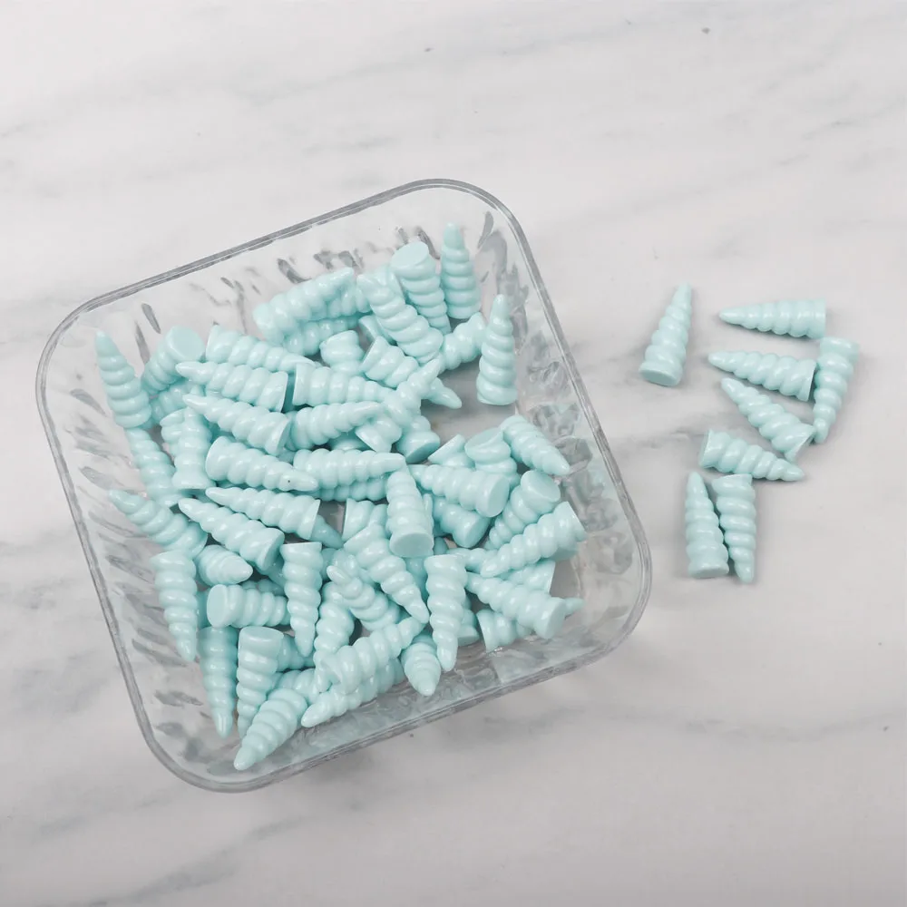 Blue Xuagr плоское украшение из смолы милый Рог единорога каваи кабошоны-аксессуары из смолы кулон DIY ремесла материал украшение 6 шт - Цвет: Blue