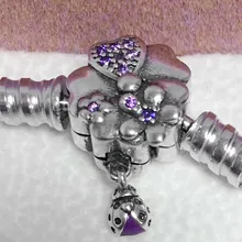 Новинка, 925 пробы, серебряный браслет с цветочным узором, с цветочным узором, гладкий браслет, подходит для женщин, с бусинами, шарм, сделай сам, европейская бижутерия