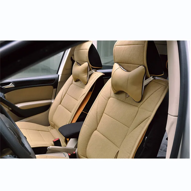 

1Pcs Quality PVC Leather Breathable Mesh Headrest Neck Pillow Car Auto Seat Cover Car Decoration Car Interior Accessories