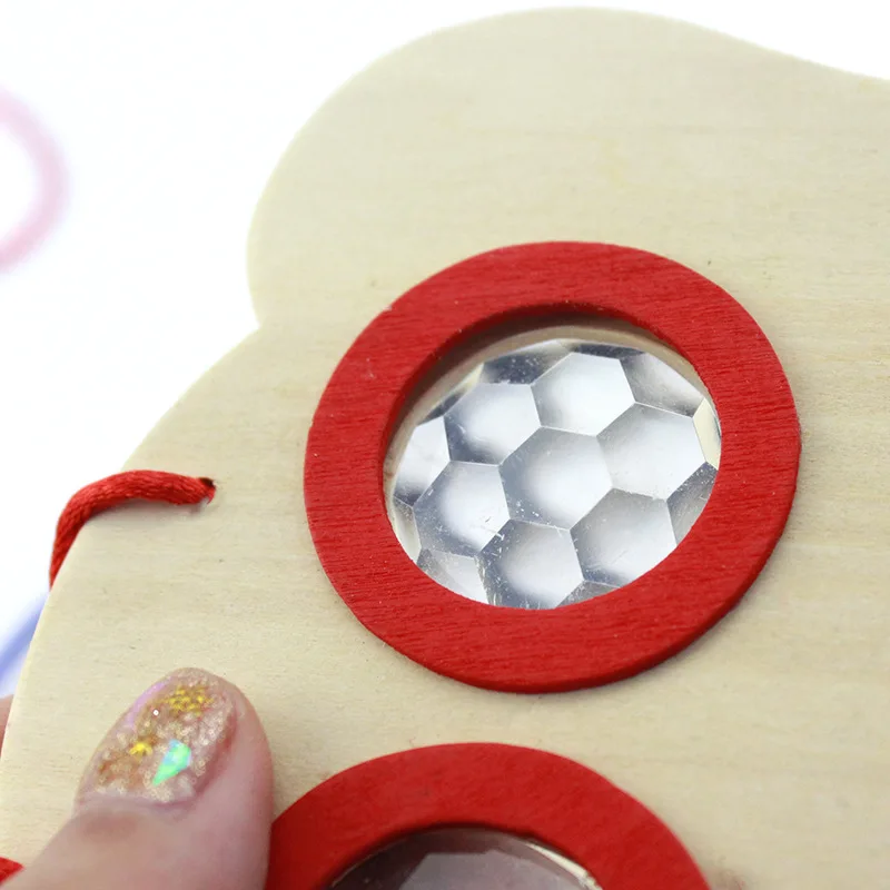 Wood Flowers Mirror White Base Wooden Distorting Mirror Painted Painting Kindergarten Science Experiment Creative Material Toy