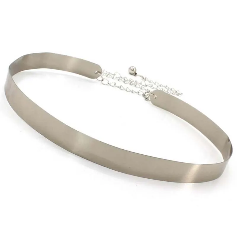 Silver 1 Exquisite Gold Silver Wide Belt Women Glossy Metal Belt Fashion Hollow Out Cummerbunds All-match Waist Chain Clothes Waistband - Цвет: Silver 1