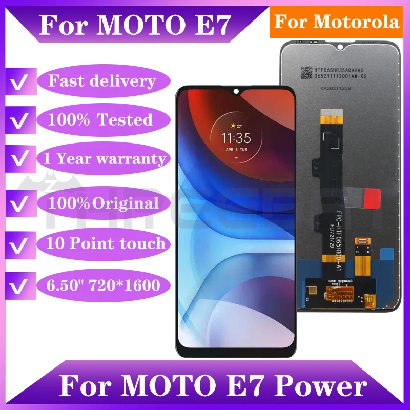 Оригинальный ЖК-дисплей 6 50 "для Motorola Moto E7 Power сенсорный экран дигитайзер в сборе