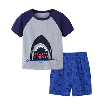 

SAILEROAD 2020 New Boys Cartoon Shark Clothing Sets Kids Toddler Boys Suits Children's Summer Outfits Tee Tops+Pants Clothes Set