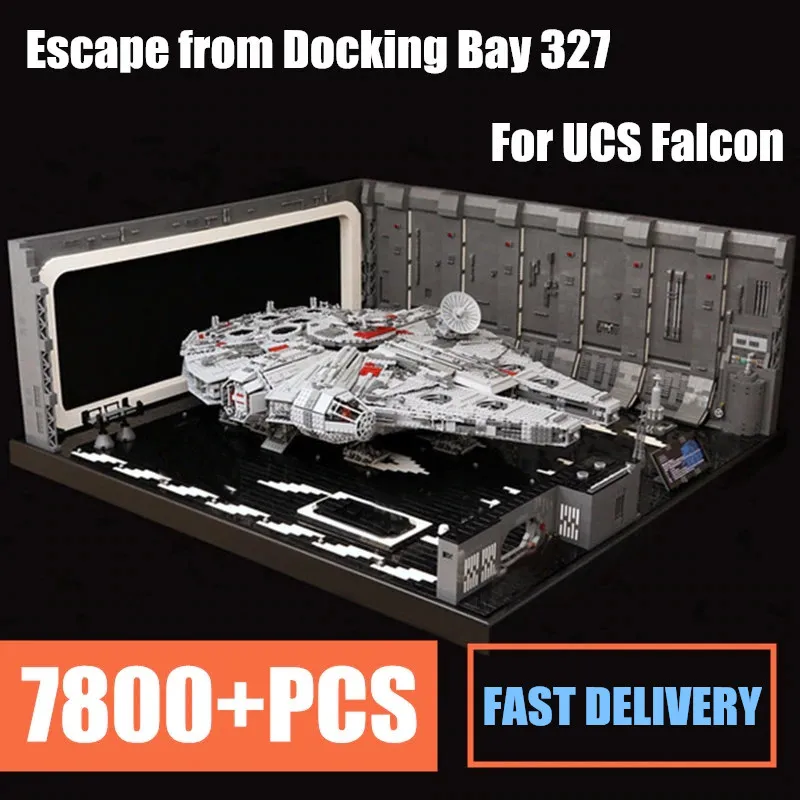 

NEW MOC Escape From Docking Bay 327 Hanger Scale UCS Falcon Fit Legoings Star Wars Technic Figures for 05132 75192 Kid