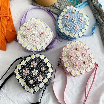 

New PU Children's Bag One Shoulder Shoulder Dual-use Small Fragrance Pearl Inlay Kindergarten Baby Decoration Bag