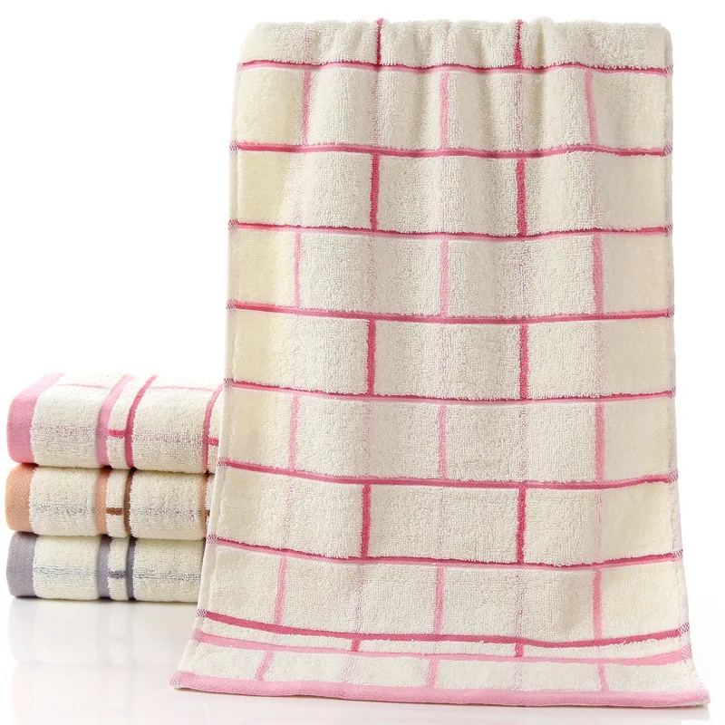 Модная клетчатая хлопковая цветная Мочалка для салона красоты, мягкое полотенце для путешествий, школы, портативная пара, рекламные подарки - Цвет: pink