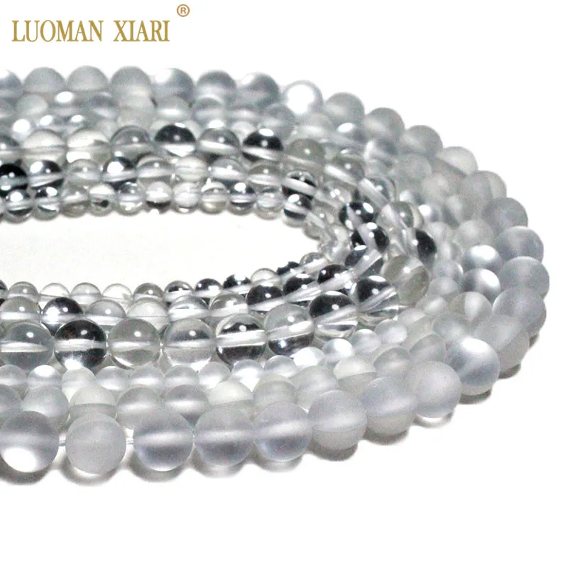 

Wholesale AAA Silvery Austrian Crystal Matte Smooth Round Natural Stone Beads For Jewelry Making DIY Bracelet Necklace 6/8/10 mm