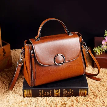 

Women's bag 2020 spring new ladies shoulder bag solid color retro messenger bag large capacity ladies handbag and wallet