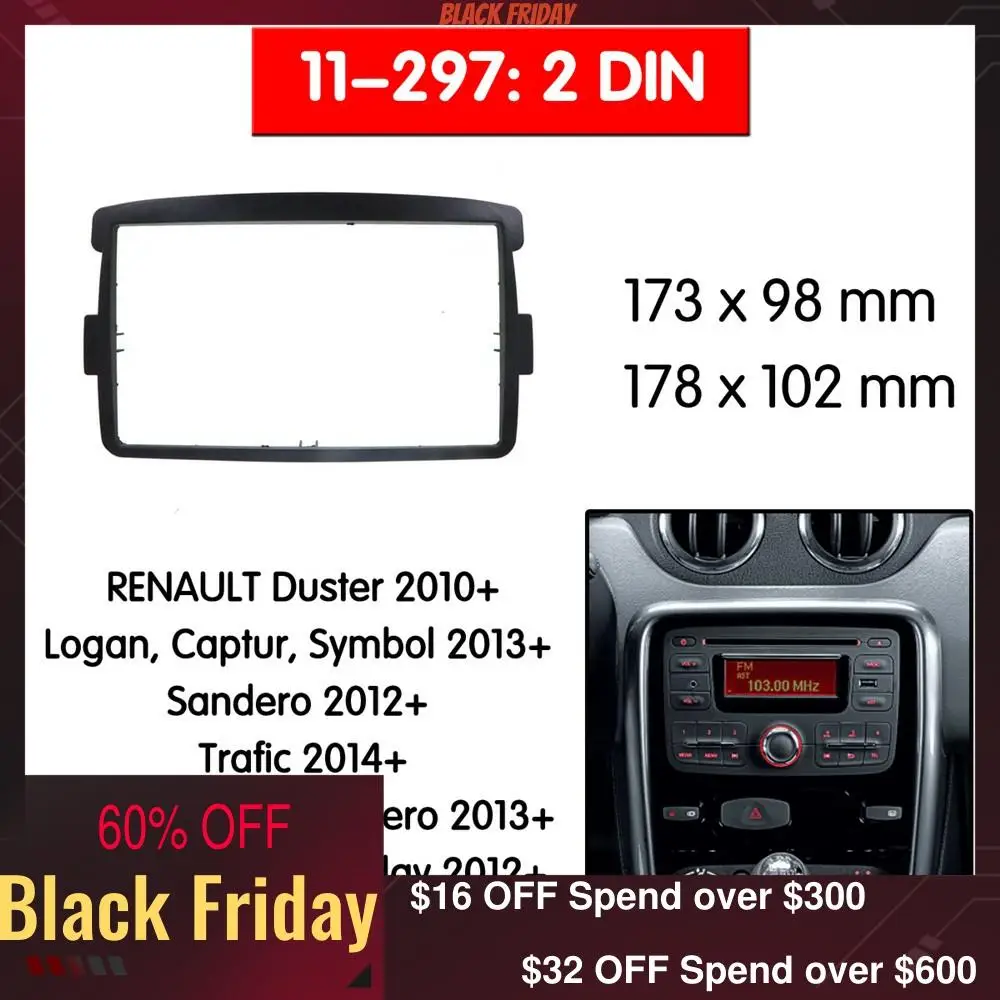 2 din Высококачественная радиоустановка для RENAULT Duster Sandero / DACIA Stereo Fascia Dash CD Trim